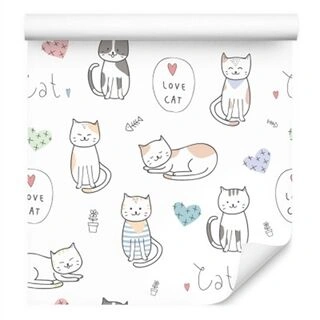 Wallpaper For Children - Happy Cats Non-Woven 53x1000