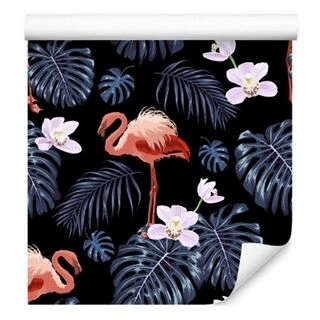 Wallpaper We Flamingos Leaves Flowers Nature For Living Room Non-Woven 53x1000