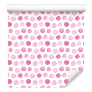 Wallpaper Watercolor Pink Polka Dots Non-Woven 53x1000