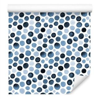 Wallpaper Blue Dots With Watercolors Non-Woven 53x1000