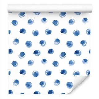 Wallpaper Blue Dots Non-Woven 53x1000
