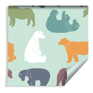 Wallpaper For Children - Colorful Bears Non-Woven 53x1000