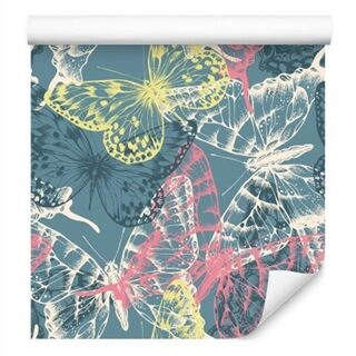 Wallpaper Colorful Butterflies And Nature Non-Woven 53x1000