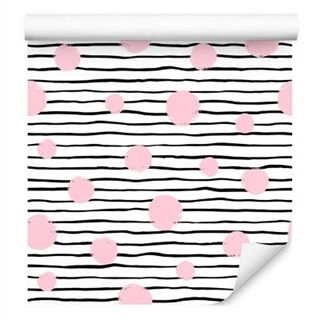 Wallpaper Big Circles And Stripes Non-Woven 53x1000