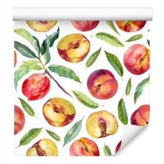 Wallpaper Fruits, Leaves, Branches, Green Non-Woven 53x1000