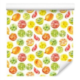 Wallpaper Lemons. Limes. Oranges. Kitchen Non-Woven 53x1000