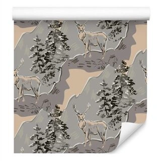 Wallpaper Beautiful Deers In The Moutains Non-Woven 53x1000