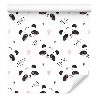 Wallpaper Pandas Among Hearts Non-Woven 53x1000