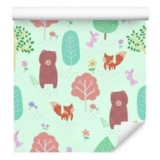Wallpaper For Children - Bears, Bunnies And Foxes Non-Woven 53x1000