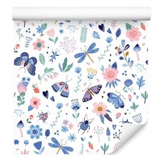 Wallpaper Colorful Insects Butterflies Non-Woven 53x1000