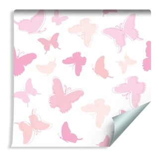 Wallpaper For Children - Pink Butterflies Non-Woven 53x1000