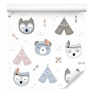 Wallpaper Aminals And Indians Non-Woven 53x1000