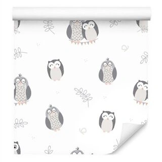 Wallpaper Owls On A Light Background Non-Woven 53x1000