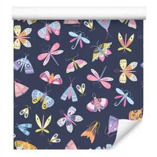 Wallpaper For Children In Colorful Butterflies Insects Non-Woven 53x1000