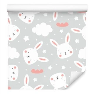 Wallpaper Rabbits On A Cloudy Background Non-Woven 53x1000