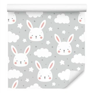 Wallpaper White Rabbits Non-Woven 53x1000