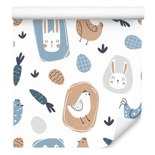 Wallpaper Rabbits And Birds Non-Woven 53x1000