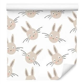 Wallpaper Brown Rabbits Non-Woven 53x1000