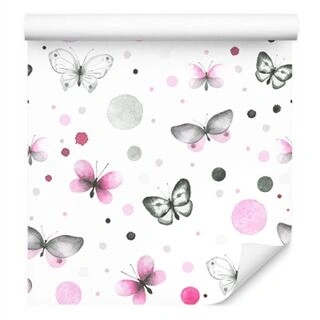 Wallpaper Butterflies, Dots Non-Woven 53x1000