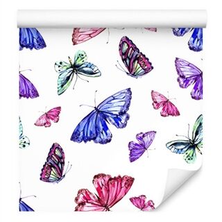 Wallpaper Colorful Butterflies Nature Children&amp;#039;s Room Non-Woven 53x1000