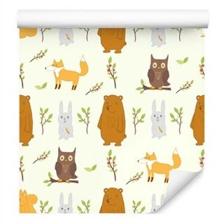 Wallpaper For Children - Beautiful Forest Animals Non-Woven 53x1000