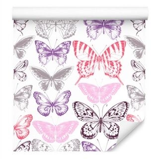 Wallpaper For Baby&amp;#039;s Room Colorful Nature Butterflies Non-Woven 53x1000