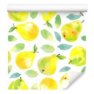 Wallpaper For Kitchen Dining Room, Fruit Leaves Non-Woven 53x1000