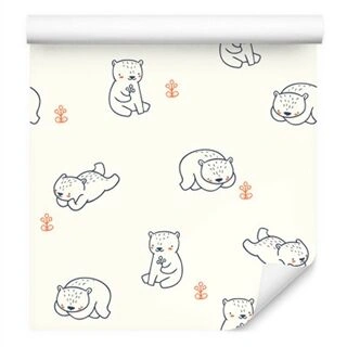 Wallpaper Bears And Plants Non-Woven 53x1000