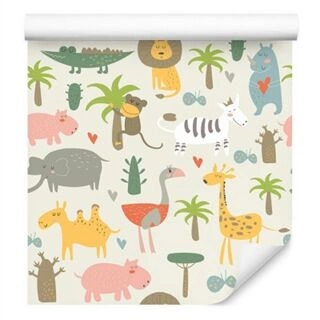 Wallpaper For Children - Wild Animals Non-Woven 53x1000