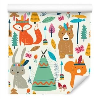 Wallpaper For Children - Forest Animals Fun Non-Woven 53x1000