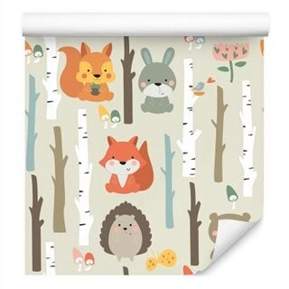 Wallpaper For Children - Cute Forest Animals Non-Woven 53x1000