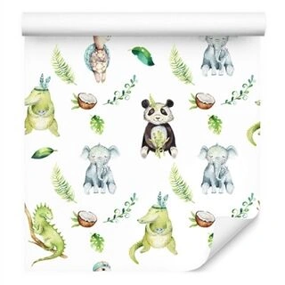 Wallpaper Animals Among The Leaves Non-Woven 53x1000