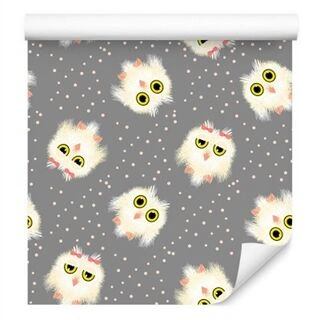 Wallpaper Owls On A Dot Background Non-Woven 53x1000