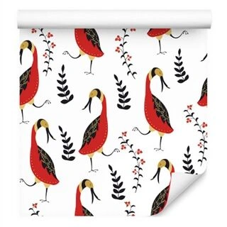 Wallpaper Beautiful Birds And Plants Non-Woven 53x1000