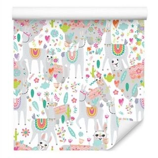 Wallpaper Lama Cactus Flowers For Baby&amp;#039;s Room Non-Woven 53x1000