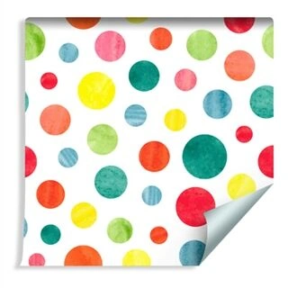 Wallpaper Colorful Dots Painted With Watercolor Non-Woven 53x1000