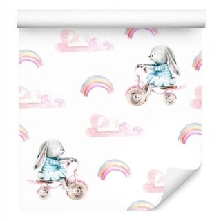 Wallpaper Rainbow Bunnies And Hearts Non-Woven 53x1000
