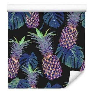 Wallpaper Pineapples With Monstera Leaves Non-Woven 53x1000