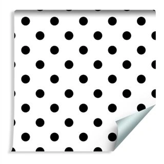 Wallpaper Classic Black Dots On White Background Non-Woven 53x1000