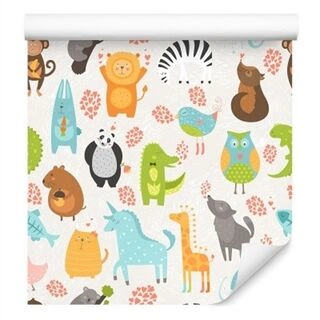 Wallpaper Colorful Animals Like From Cartoons Non-Woven 53x1000