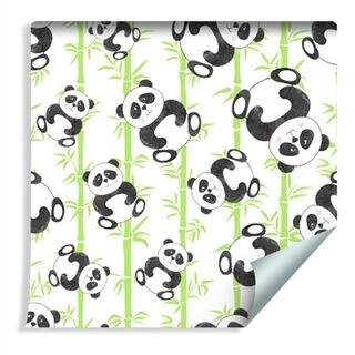 Wallpaper Smiling Panda’s And Bamboo Non-Woven 53x1000