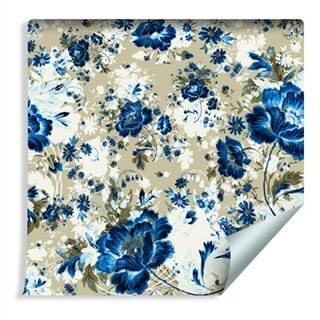 Wallpaper Beautiful Blue Flowers Non-Woven 53x1000