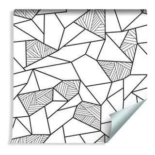 Wallpaper Black And White Geometric Pattern Non-Woven 53x1000