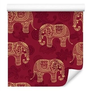 Wallpaper Oriental Style Elephants Non-Woven 53x1000