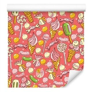 Wallpaper Colorful Candies And Ice Cream Non-Woven 53x1000