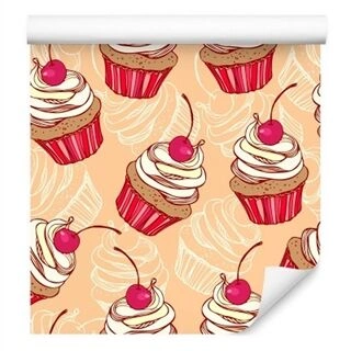 Wallpaper Muffins With Cherry Non-Woven 53x1000