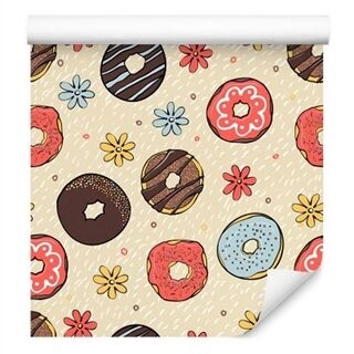 Wallpaper Colorful Donuts With Flowers Non-Woven 53x1000