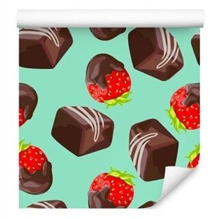 Wallpaper Strawberries In Chocolate Non-Woven 53x1000