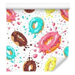 Wallpaper Colorful Donuts With Icing Non-Woven 53x1000