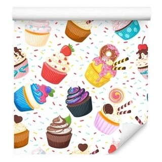 Wallpaper Colorful Muffins Non-Woven 53x1000